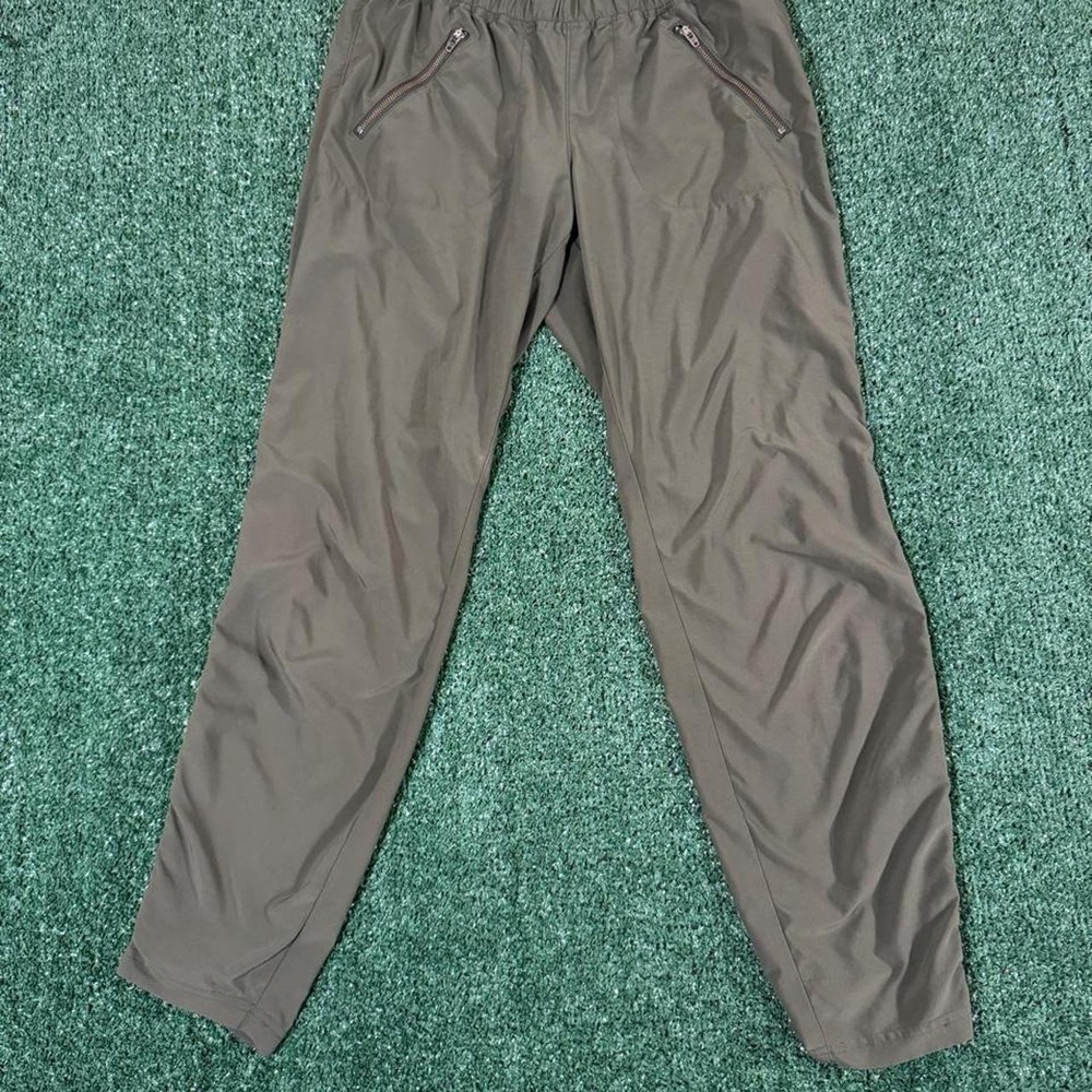 Athleta Olive Green Performance Pants Size 4 Straight Leg Elastic Waist 0271